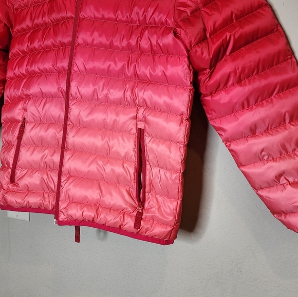 Eddie Bauer Reversible Down Puffer Pink Ombre Coat Kids Youth Size L (14/16) - Picture 3 of 16